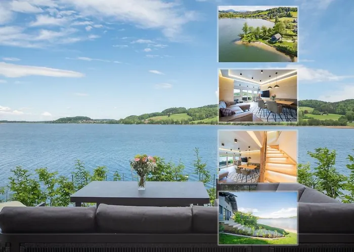 בית נופש Exklusives Seehaus Lakehouse In Bestlage Mit Privaten Sandstrand Und Eigenem Boot Und Sup