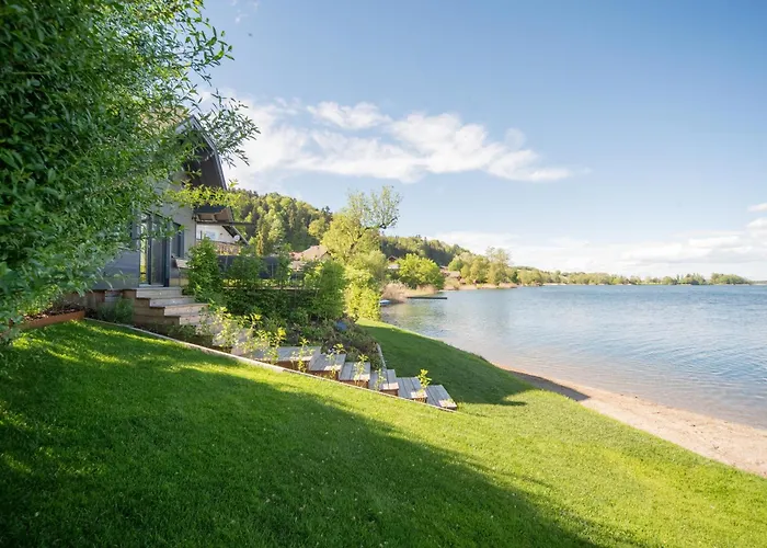 בית נופש Exklusives Seehaus Lakehouse In Bestlage Mit Privaten Sandstrand Und Eigenem Boot Und Sup *