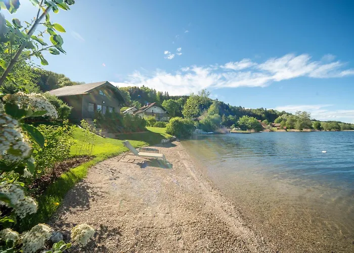 בית נופש Exklusives Seehaus Lakehouse In Bestlage Mit Privaten Sandstrand Und Eigenem Boot Und Sup